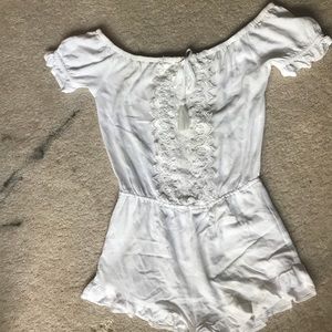 White ruffled romper